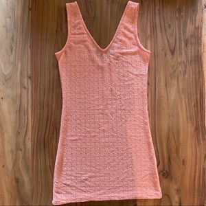 Antistar Sleeveless Translucent Peach Mini-Dress